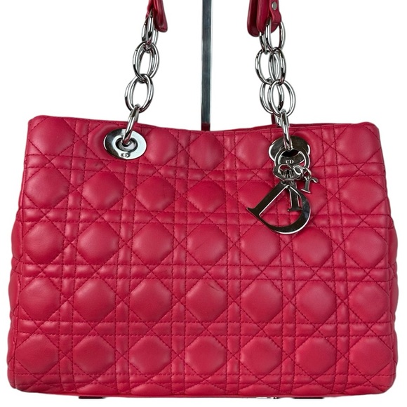 Lady Dior Shopper Tote Bag Lambskin Leather Cannage - Picture 1 of 11